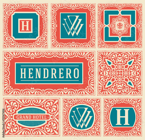 Retro cards set. Vector Layered