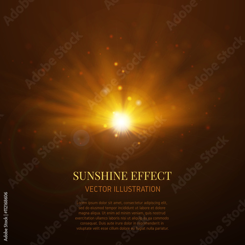 Artificial illumination lamps, vector graphics, glow effect, element, design tool, sunshine, illustration for presentations, electrical lighting, background for your design.