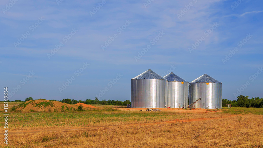 Triple Stainless Steel Grain Silo:
Three adjacent stainless steel silos in an open field just off highway 80 in Demopolis, AL Triple Stainless Steel Grain Silo:
Three adjacent stainless steel silos in an open field just off highway 80 in Demopolis, AL