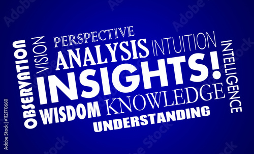 Plakat Insights Knowledge Intelligence Analysis Word Collage 3d Illustr