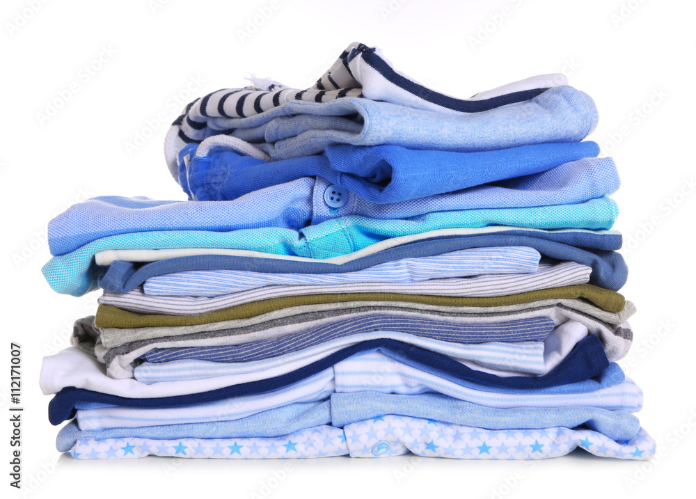 New baby clothes for newborn, isolated on white New baby clothes for newborn, isolated on white