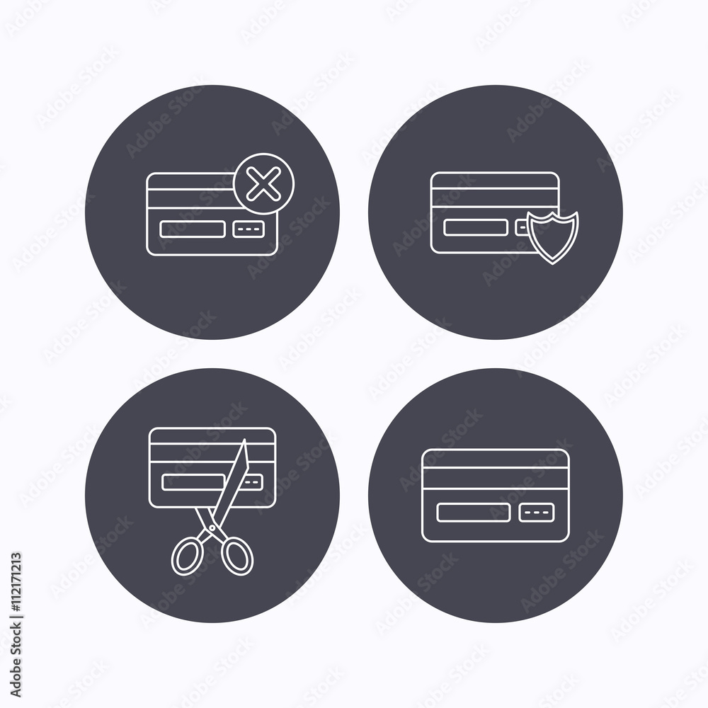 Bank credit card icons. Banking signs. Bank credit card icons. Banking signs.
