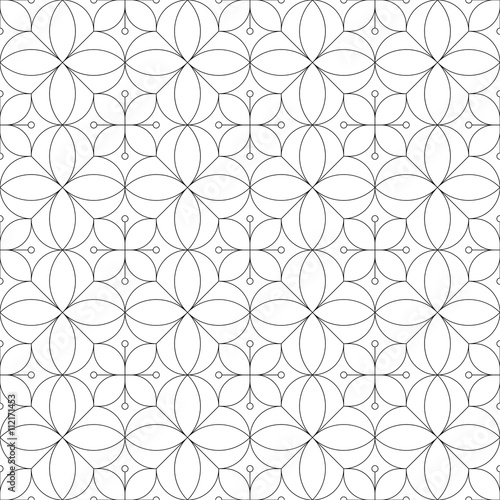 Monochrome geometric thin line seamless pattern. Black and white background. Vector illustration