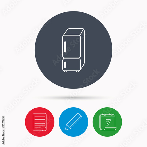 Refrigerator icon. Fridge sign.