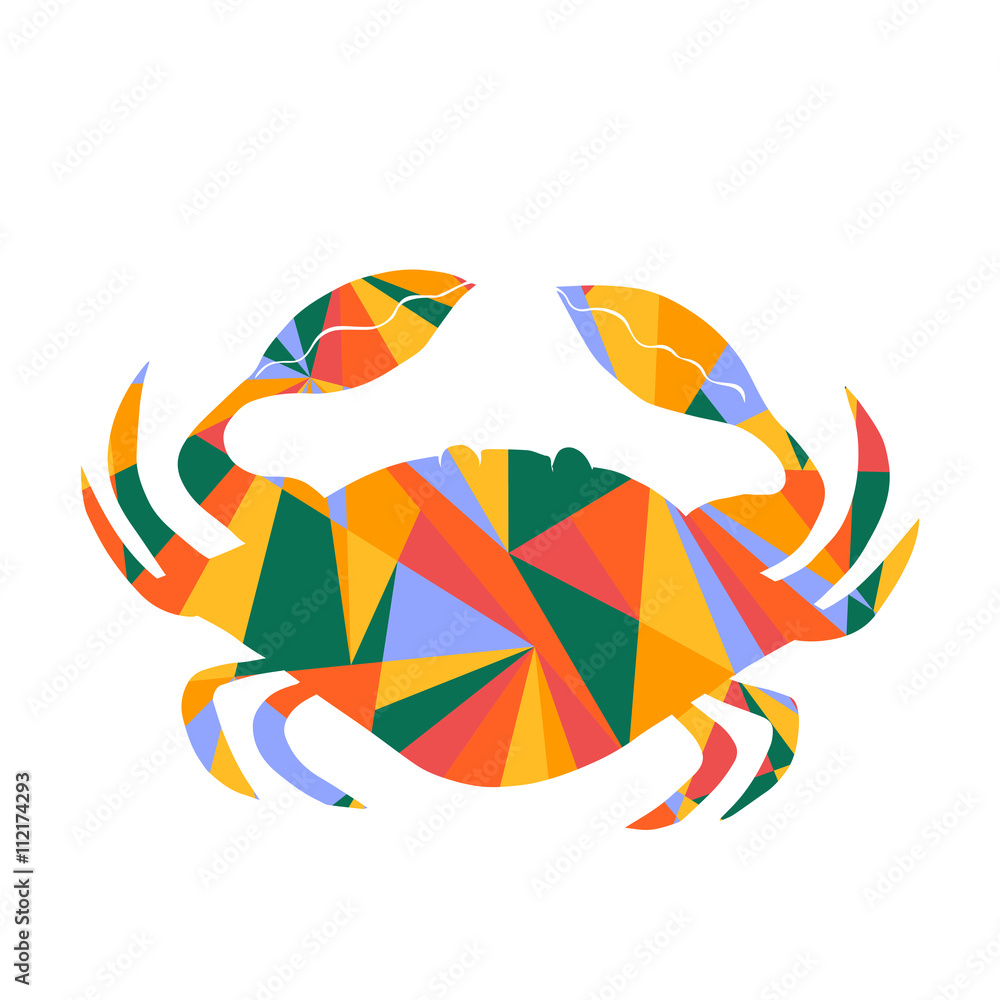 Obraz premium crab and abstract shapes illustration