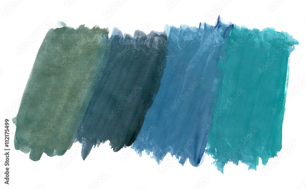 A fragment of the background in turquoise tones painted with watercolors