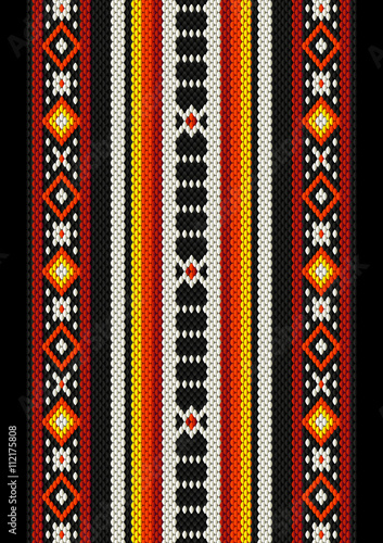 Detailed Arabian Sadu Weaving Vintage Rug