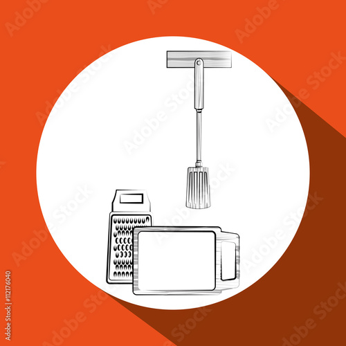 Kitchen design. Supplies icon. White background, vector illustration