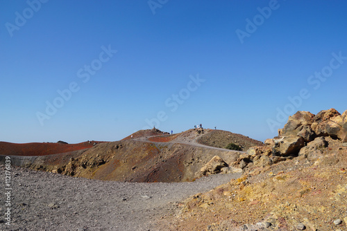 Nea Kameni island near Santorini in Greece