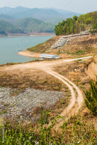 Landscape view of Mae Ngat Somboon Chon dam photo