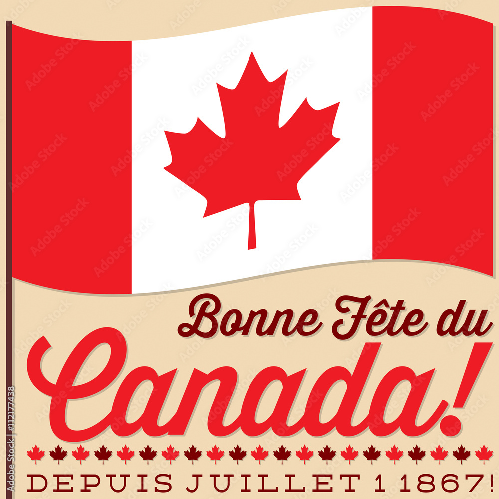 Flag Canada Day card in vector format. Flag Canada Day card in vector format.