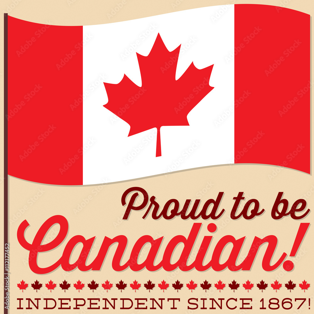 Flag Canada Day card in vector format. Flag Canada Day card in vector format.