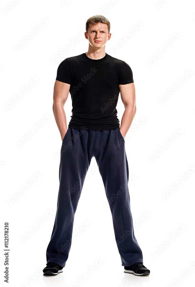 young sporty man standing young sporty man standing
