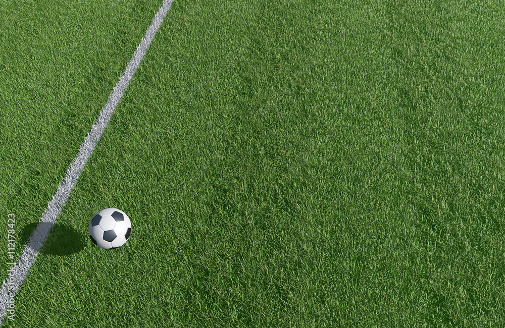 Fototapeta Piłka nożna, boisko piłkarskie tła 3D wizerunek