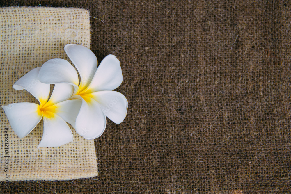 hemp sack with Plumeria(frangipani) hemp sack with Plumeria(frangipani)