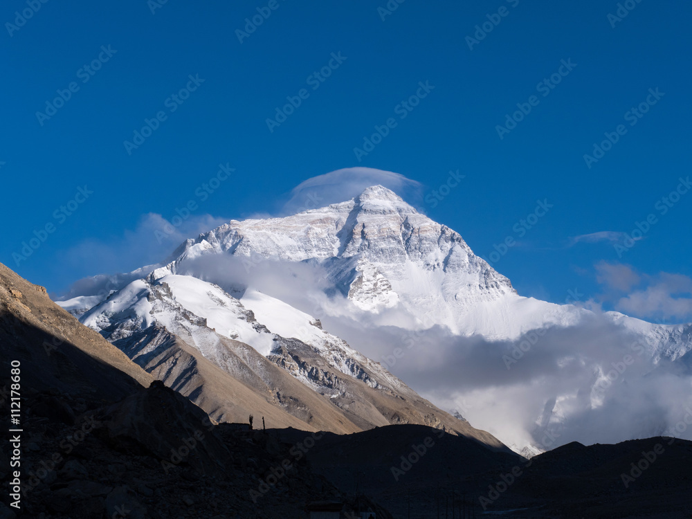 Mount Everest view from Everest base camp of Tibet, China
