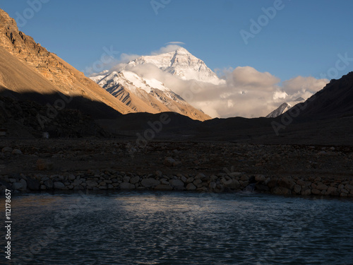 Mount Everest view from Everest base camp of Tibet, China