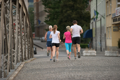 people group jogging