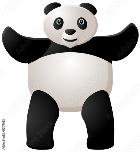 Fototapeta Naklejka Na Ścianę i Meble -  Standing panda with two hands raised vector image