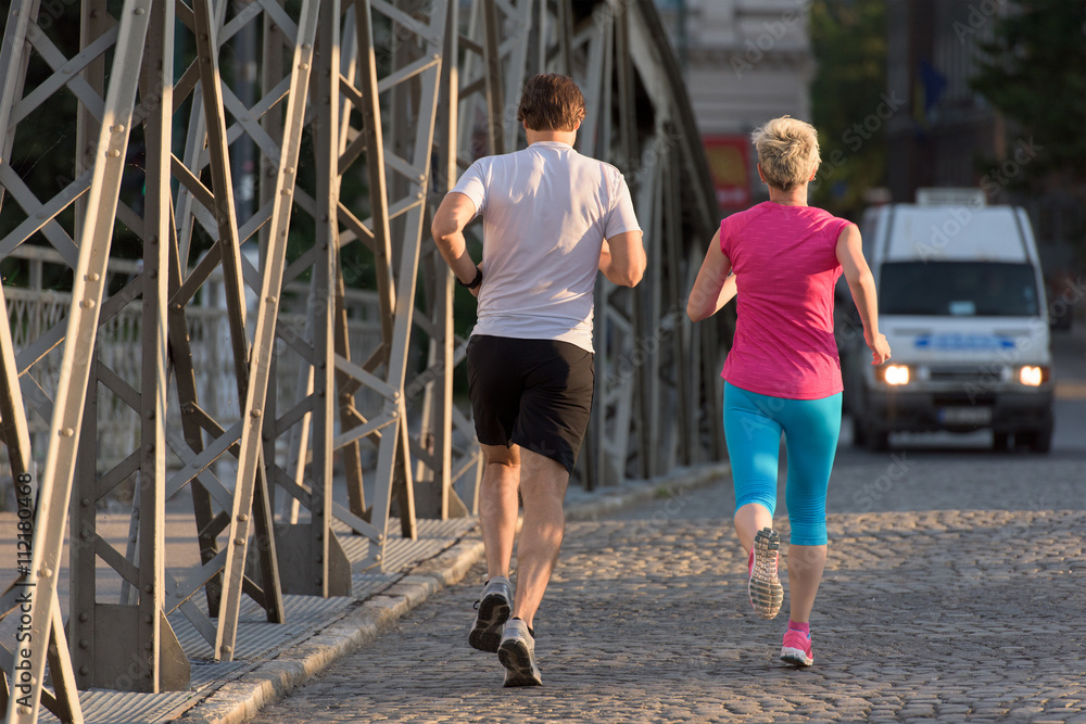 Fototapeta premium couple jogging