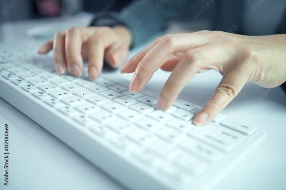 business woman hand typing on laptop keyboard business woman hand typing on laptop keyboard