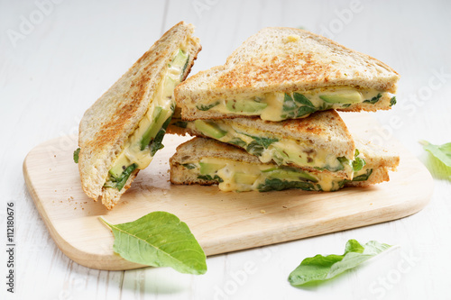grilled cheese sandwich with avocado