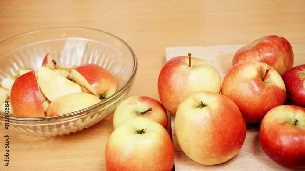 Nobody. Making apple juice in juicer machine in kitchen 4K Nobody. Making apple juice in juicer machine in kitchen 4K