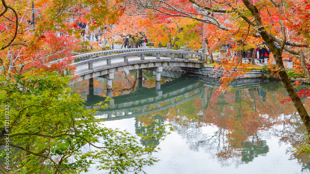 Colorful Autumn at Eikando Zenrinji Temple in Kyoto, Japan