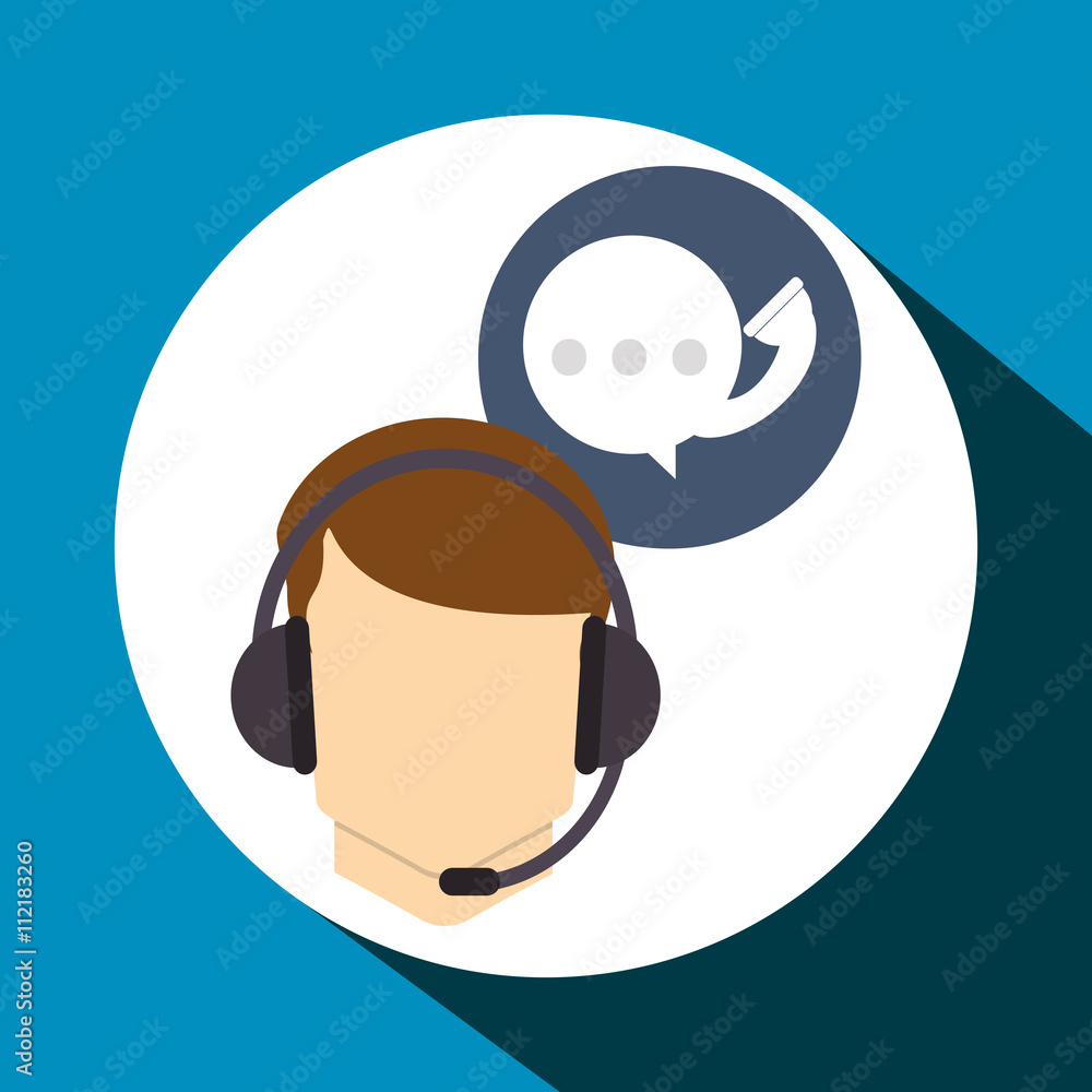 Call center design. Customer service icon. Flat illustration Call center design. Customer service icon. Flat illustration