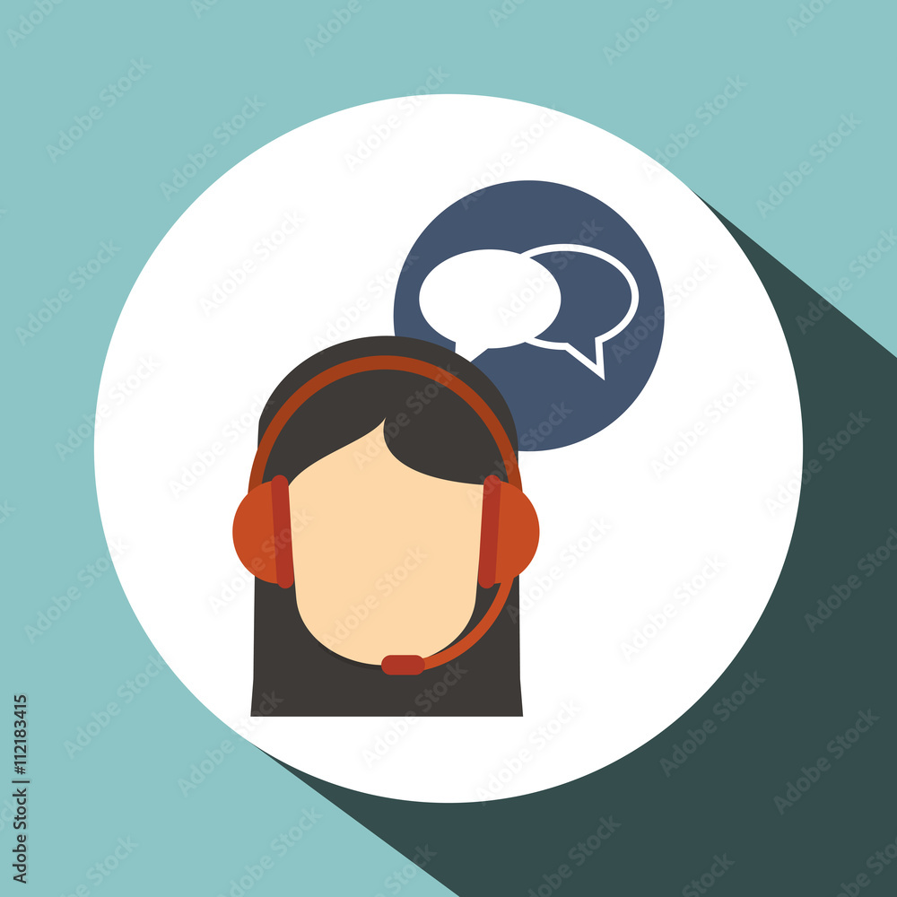 Naklejka premium Call center design. Customer service icon. Flat illustration