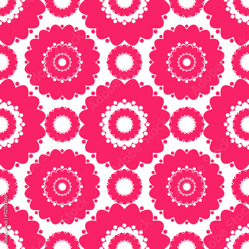 Abstract seamless pattern with round shapes  colorful pink background  EPS 8