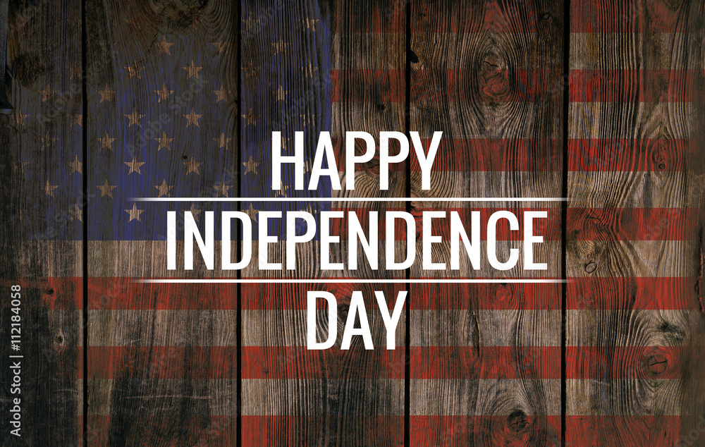 © Dmitri Krasovski - Inscription Happy independence day on old wood. Americana. Flag © Dmitri Krasovski - Inscription Happy independence day on old wood. Americana. Flag