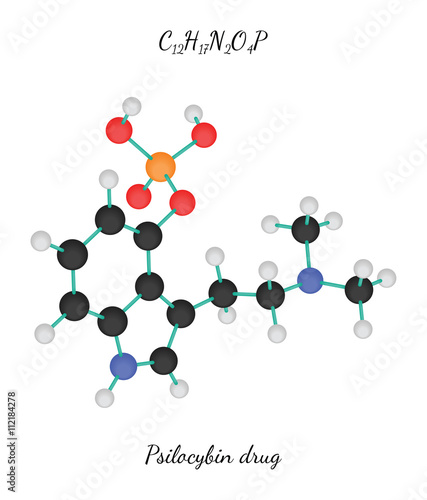 C12H17N2O4P Psilocybin molecule