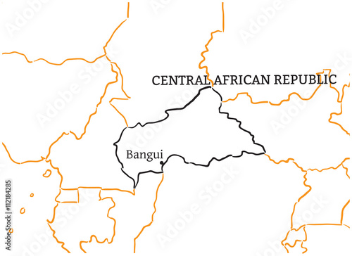 Central African Republic hand-drawn sketch map