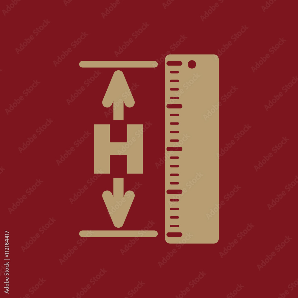The height icon. Altitude, elevation, level, hgt symbol. Flat The height icon. Altitude, elevation, level, hgt symbol. Flat