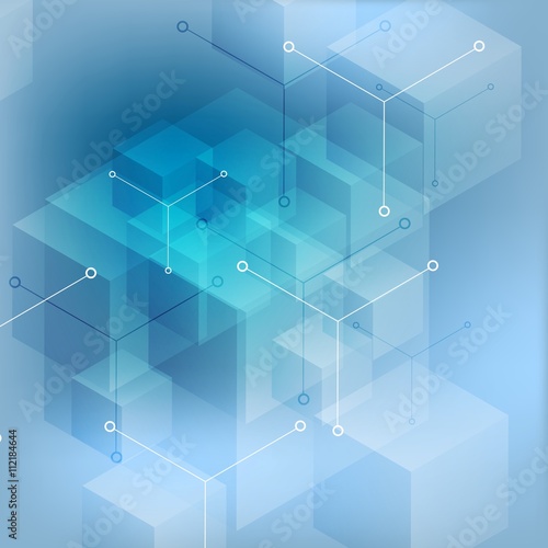 Hi-tech abstract geometric blue background