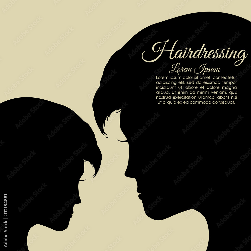 Hair salon design. Hairdressing icon. , vector silhouette style , vector