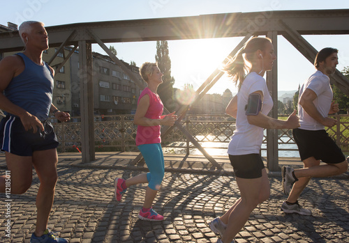 people group jogging