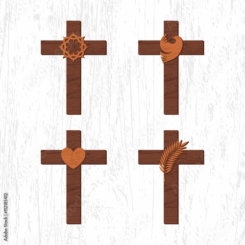 Set of christian cross. Cross of Jesus Christ.