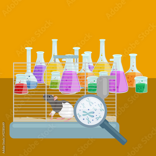 Chemistry education research laboratory equipment, science lab glass tube, vector