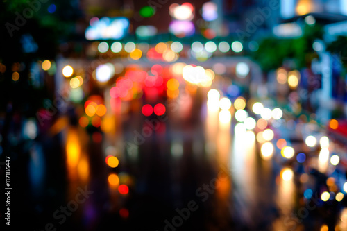 Abstract blur bokeh of traffic jam on road in the city © NYgraphic
