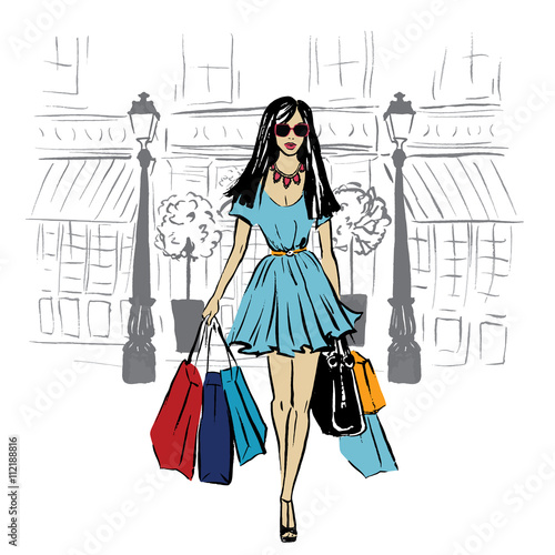 woman with shopping bags