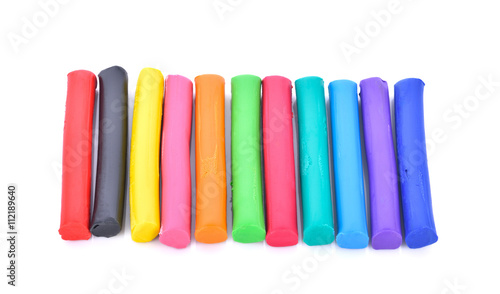 Colorful clay on white background