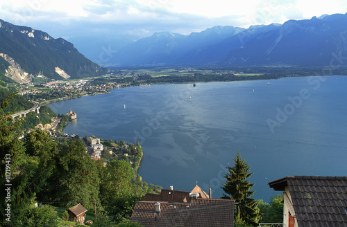 Aussicht von Montreux richtung Walliser Alpen