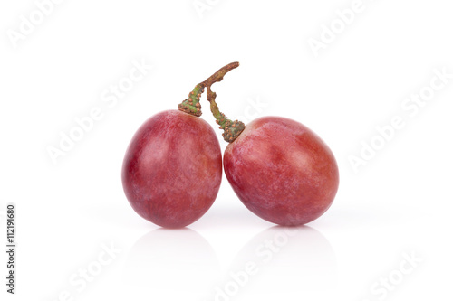 red grape on white background,close up.