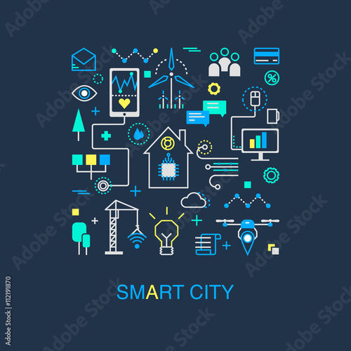 Smart city vector concept.