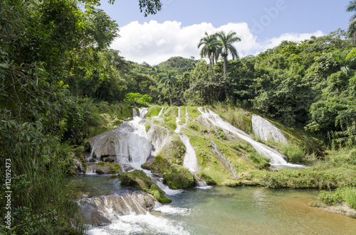 Waterfalls in the park el Nicho, Province Cienfuegos, Cuba photo