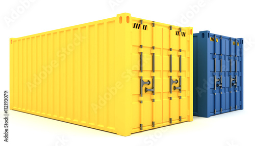 3D Illustration of Cargo containers isolated on white