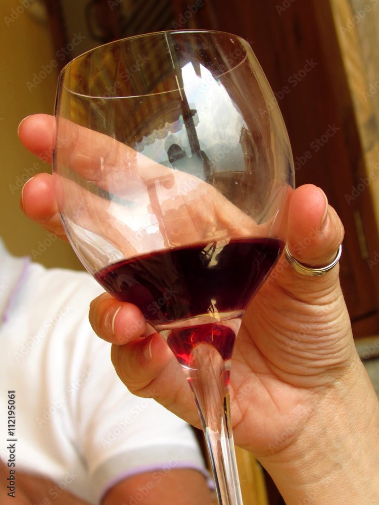 Calice di vino rosso Stock Photo