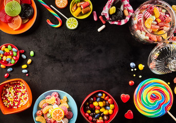 Frame or surround of colorful candy